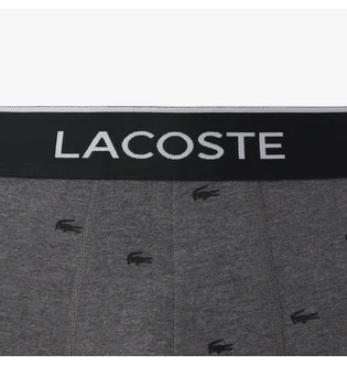 Трусы мужские Lacoste Logo Waist Trunks Black/Grey (3 шт) 6H1294-51