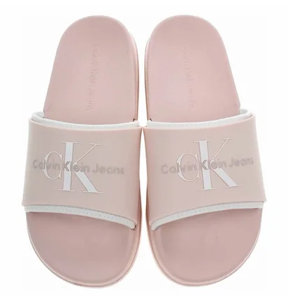 Тапочки женские Calvin Klein Logo Sliders Beige YW0YW00585TLL