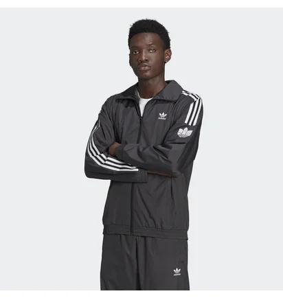 Вітровка чоловіча Adidas Adicolor 3D Trefoil 3-Stripes Track Jacket Black GN3535