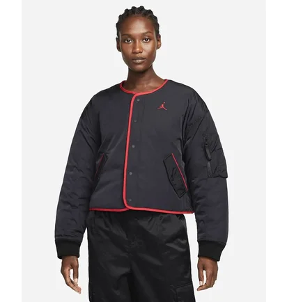 Куртка жіноча Air Jordan Essentials Flight Jacket Black/Red DH0655-010