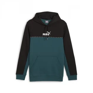 Худи мужское Puma Ess Block X Tape Hoodie Fl Black/Blue 673342-22