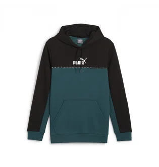 Худи мужское Puma Ess Block X Tape Hoodie Fl Black/Blue 673342-22
