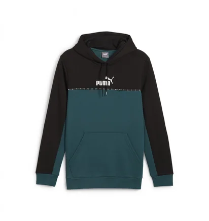 Худи мужское Puma Ess Block X Tape Hoodie Fl Black/Blue 673342-22