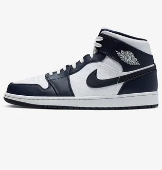 Кроссовки мужские Air Jordan 1 Mid White/Blue 554724-174