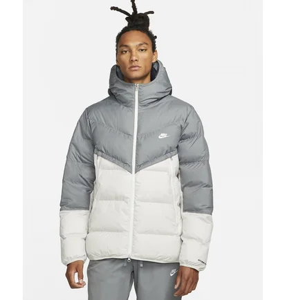Куртка чоловіча Nike M Nk Sf Wr Pl-Fld Hd Jkt Grey/White Dr9605-084