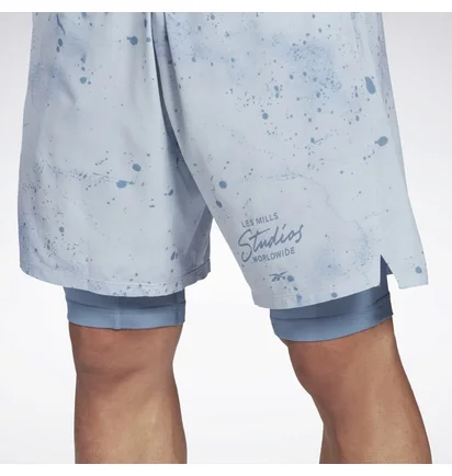 Шорты мужские Reebok Lm Strength 2In1 Shorts Light Blue HD4162