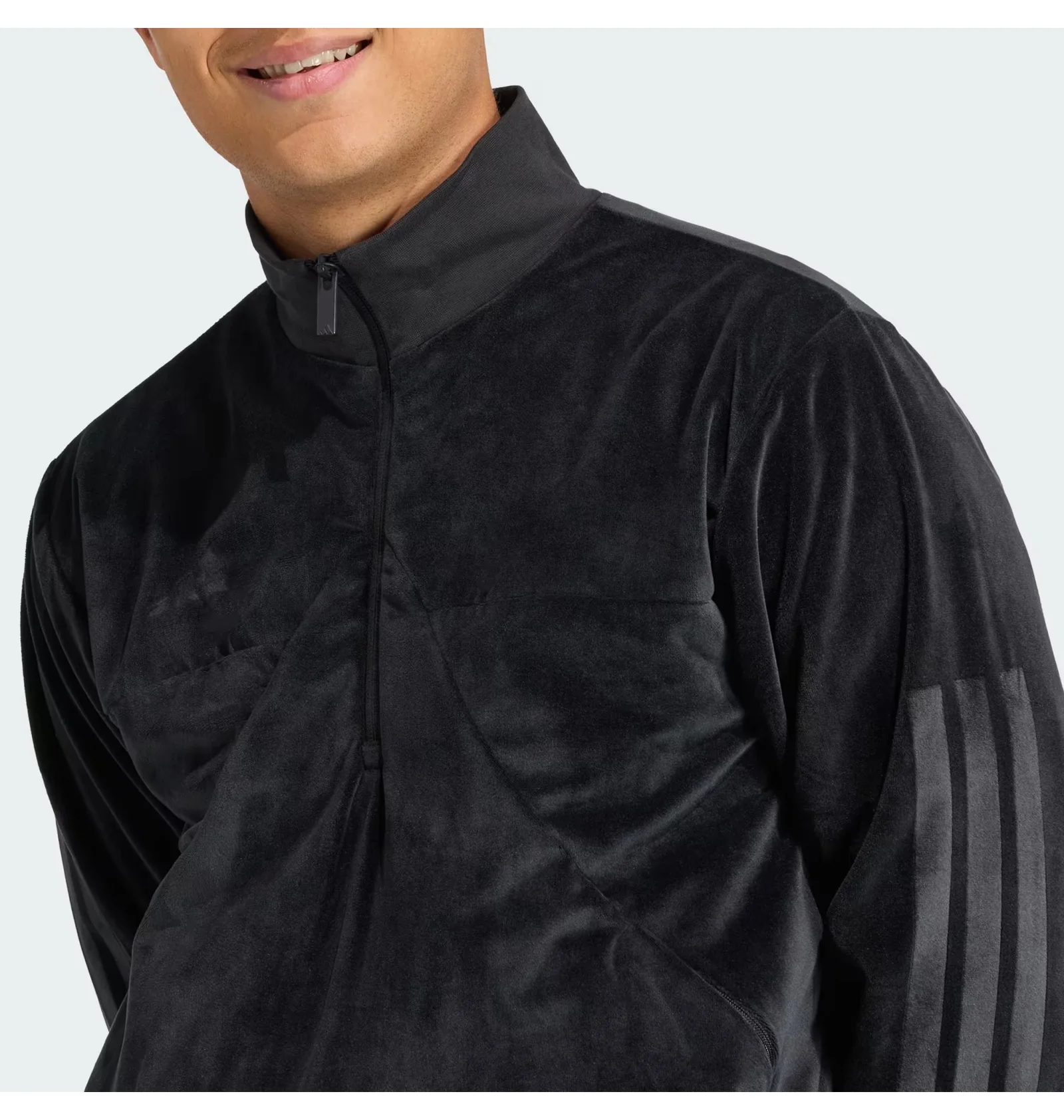 ᐉ Толстовка мужская Adidas Velour Half Zip Track Top Black JW0258