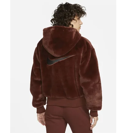 Куртка женская Nike Womens Faux Fur Jacket Brown Dd5116-273