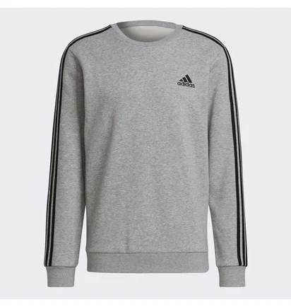 Свитшот мужской Adidas Essentials Fleece 3-Stripes Sweatshirt Grey GK9110