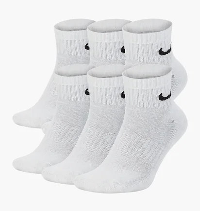 Шкарпетки унісекс Nike Everyday Cushioned Training Ankle Socks (6 пар) White SX7669-100