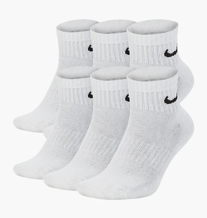 Шкарпетки унісекс Nike Everyday Cushioned Training Ankle Socks (6 пар) White SX7669-100