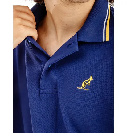 Поло мужское AUSTRALIAN Two-Stripes Polo Tech Pique R-Fit Blue LSUPO0006-842A