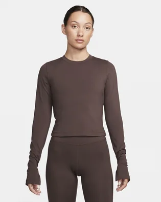 Лонгслив женский Nike One Fitted Brown FQ2148-237