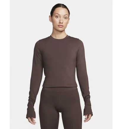 Лонгслив женский Nike One Fitted Brown FQ2148-237