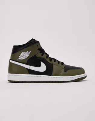 Кроссовки мужские Air Jordan 1 Mid Black/Olive DQ8426-092