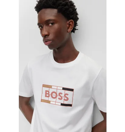 Футболка мужская Hugo Boss T-Shirt Slim Fit White 50486210
