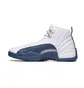 Кроссовки мужские Air jordan 12 Retro French Blue MenS Shoes White/Blue CT8013-114