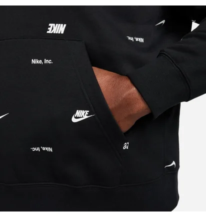 Худі чоловіче Nike Club Aop Po Hoody Black FB7434-010