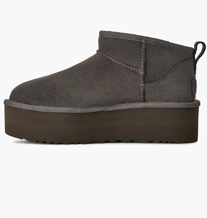 Угги женские UGG Classic Ultra Mini Platform Grey 1135092-CHRC