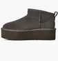 Угги женские UGG Classic Ultra Mini Platform Grey 1135092-CHRC