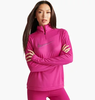 Кофта женская Nike Dri-Fit Swoosh Quarter-Zip Running Top Pink FB4687-615