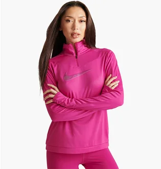 Кофта женская Nike Dri-Fit Swoosh Quarter-Zip Running Top Pink FB4687-615