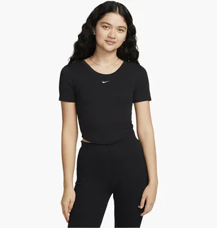 Футболка женская Nike Sportswear Chill Knit Tight Scoop-Back Short-Sleeve Mini-Rib Top Black FN3664-010