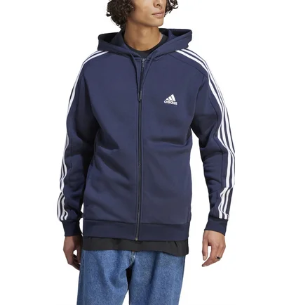 Толстовка мужская Adidas Hooded Sweatshirt Sportswear M 3S Fl Fz Hd Blue IJ6478
