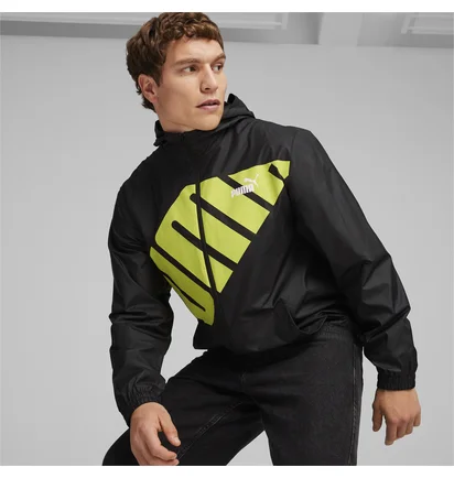 Вітровка чоловіча Puma Hooded Graphic Windbreaker Black 623837-01