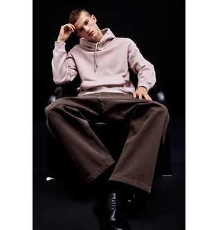 Худи мужское H&M Loose Fit Pink 0970819108
