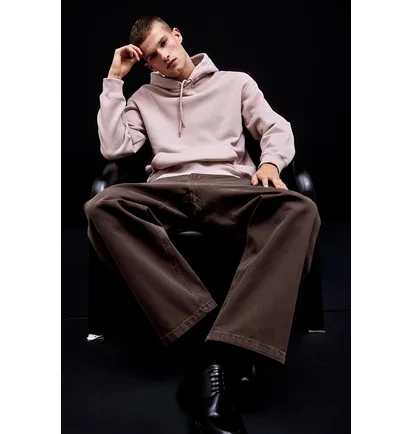 Худи мужское H&M Loose Fit Pink 0970819108