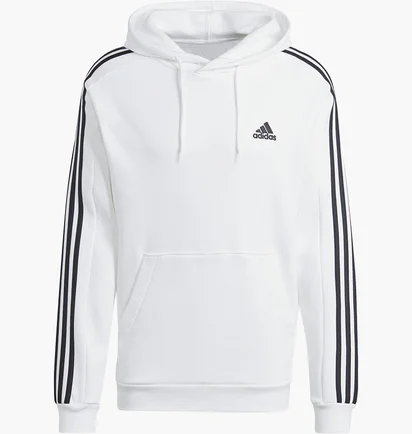 Худі чоловіче Adidas Essentials 3S Fleece Hoody White IJ6476