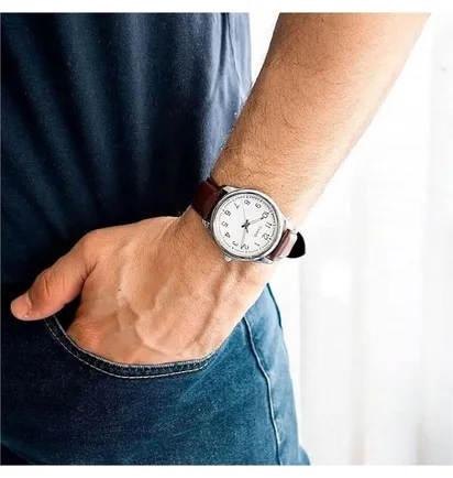 Часы мужские Casio Enticer Analog Dial Leather Strap MTP-V005L-7B4UDF