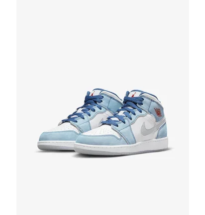 Кросівки дитячі Air Jordan 1 Mid Gs Light Blue/White Dr6235-401