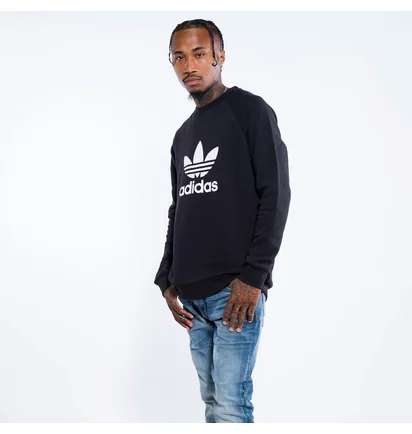 Свитшот мужской Adidas Trefoil Crew Black Cw1235