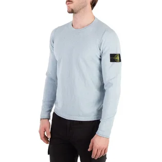 Лонгслів чоловічий Stone Island 502B0 Stocking Stitch Cotton Crewkneck Knit Light Blue 1015502B0-V0041