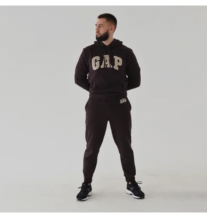 Худі чоловіче Gap Logo Hoodie Tiktok Brown 546844341