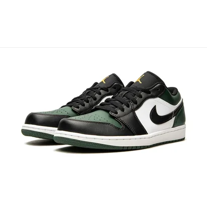 Кросівки чоловічі Air Jordan 1 Low Black/Green 553558-371