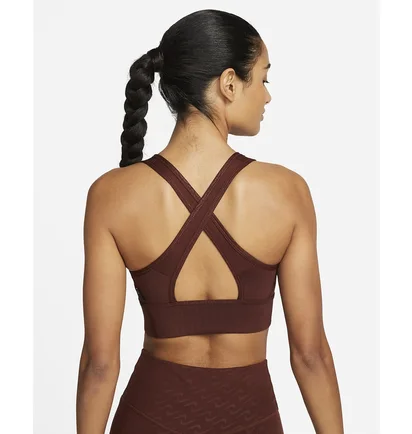 Топ женский Nike Womens Medium-Support 1-Piece Pad Longline Printed Sports Bra Bordo Dm0553-273