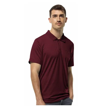 Поло чоловіче Jack Wolfskin Travel Bordo 1809721-2511