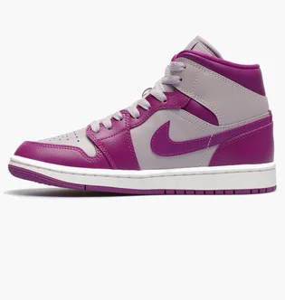 Кроссовки женские Air Jordan 1 Mid Violet/Grey Bq6472-501