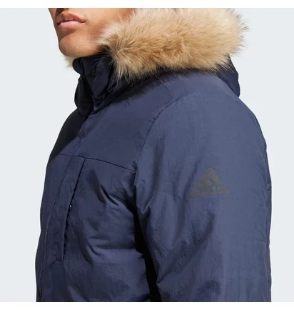Парка мужская Adidas Hooded Fur Parka Blue IK0552