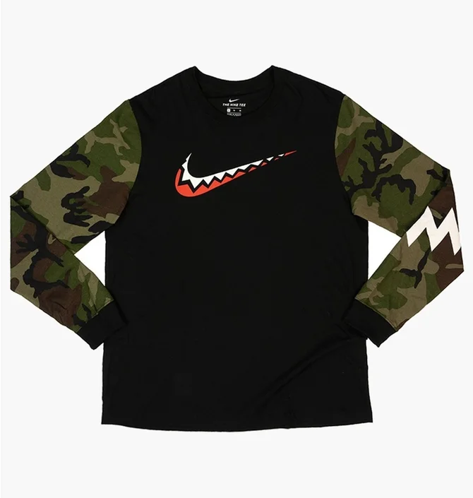 Лонгслив мужской Nike M Nk Tee Dna Ls Black/Olive CD0952-010