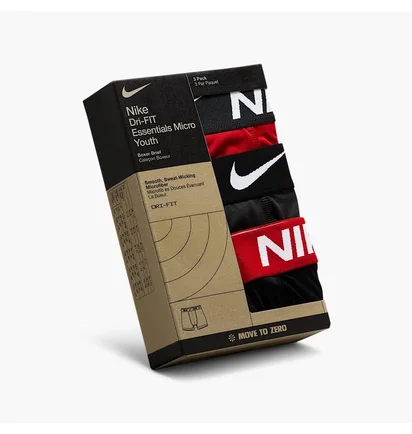 Трусы детские Nike Essential Micro (3 пары) Black/Red 9N0844-U10