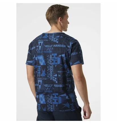 Футболка мужская Helly Hansen Newport T-Shirt Black/Blue 34303-585