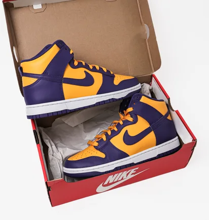 Кроссовки мужские Nike Dunk Hi Retro Violet/Yellow Dd1399-500