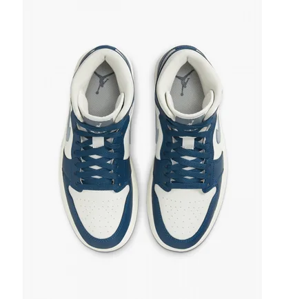 Кроссовки женские Air Jordan Air 1 Mid White/Blue BQ6472-414