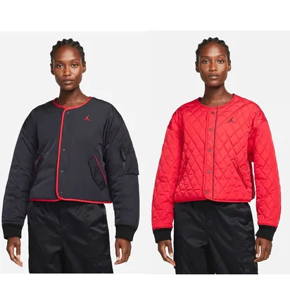 Куртка жіноча Air Jordan Essentials Flight Jacket Black/Red DH0655-010