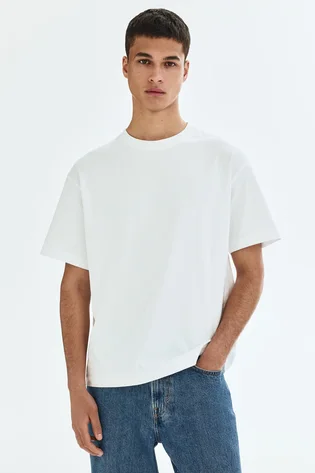 Футболка мужская H&M Relaxed Fit White 1309319011