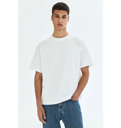 Футболка чоловіча H&M Relaxed Fit White 1309319011